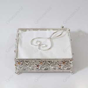 Fully Metal Made with Stone Work Tissue Box