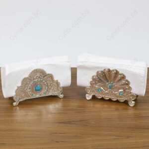 Metal Body with Stone Work Tissue Holder