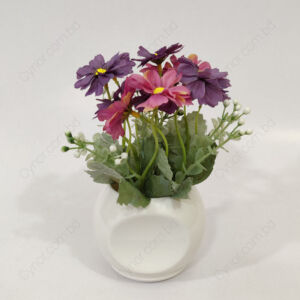 Artificial Flower with White Color Ceramic Pot